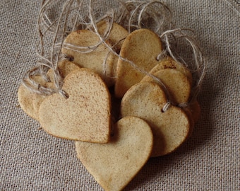 Primitive Rustic Heart Tree Ornaments~Farmhouse Heart Bowl Fillers~Prim Tree Heart Ornaments~Lightly Scented~Valentine Ornies Decor~