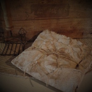 Osnaburg~Farmhouse Curtain Textile Fabric~Aged & Tattered to Prim Perfection~Cinnamon~Vanilla Scented~Cupboard Tuck~Bowl Filler~Shelf Sitter
