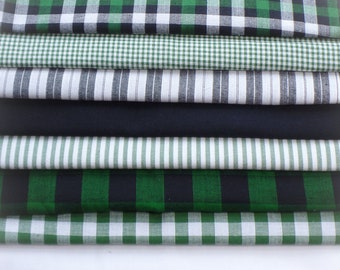 Americana Patriotic 4th of July Homespun Fabric~Thin Green Line Collection~Farmhouse Rustic Primitive Rag Quilt~Wreath~Bows~Garland~Pennants