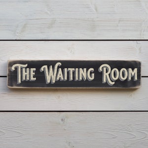 THE WAITING ROOM Vintage Style Wooden Sign. Handmade Retro Home Gift