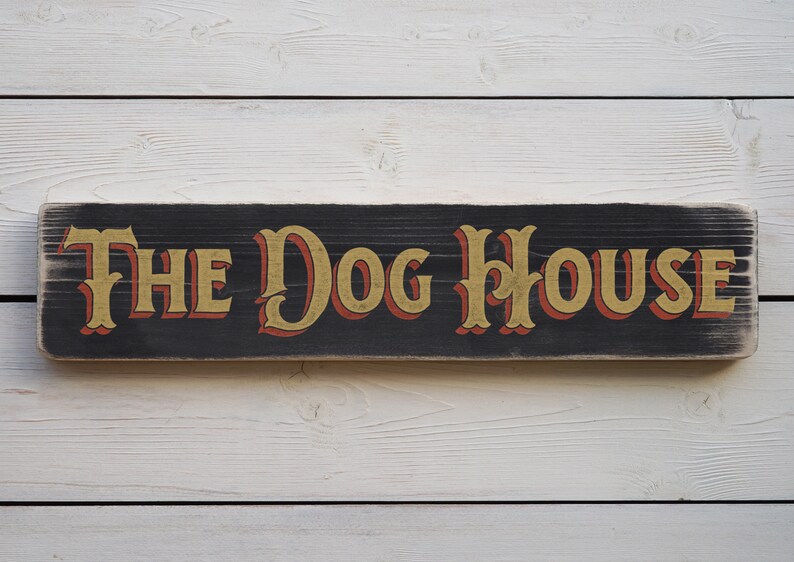 THE DOG HOUSE Vintage Style Wooden Sign. Handmade Retro Home Etsy