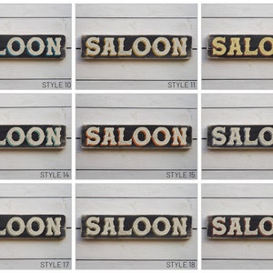 SALOON Vintage Style Wooden Sign. Handmade Retro Home Gift image 3