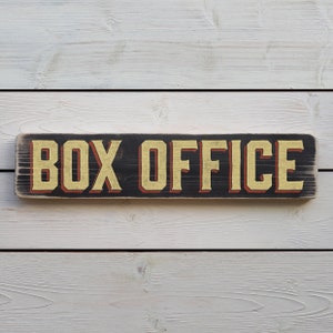 BOX OFFICE Vintage Style Wooden Sign. Handmade Retro Home Gift