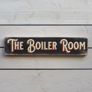 THE Boiler ROOM - Vintage Stil Holzschild. Handmade Retro Home Geschenk