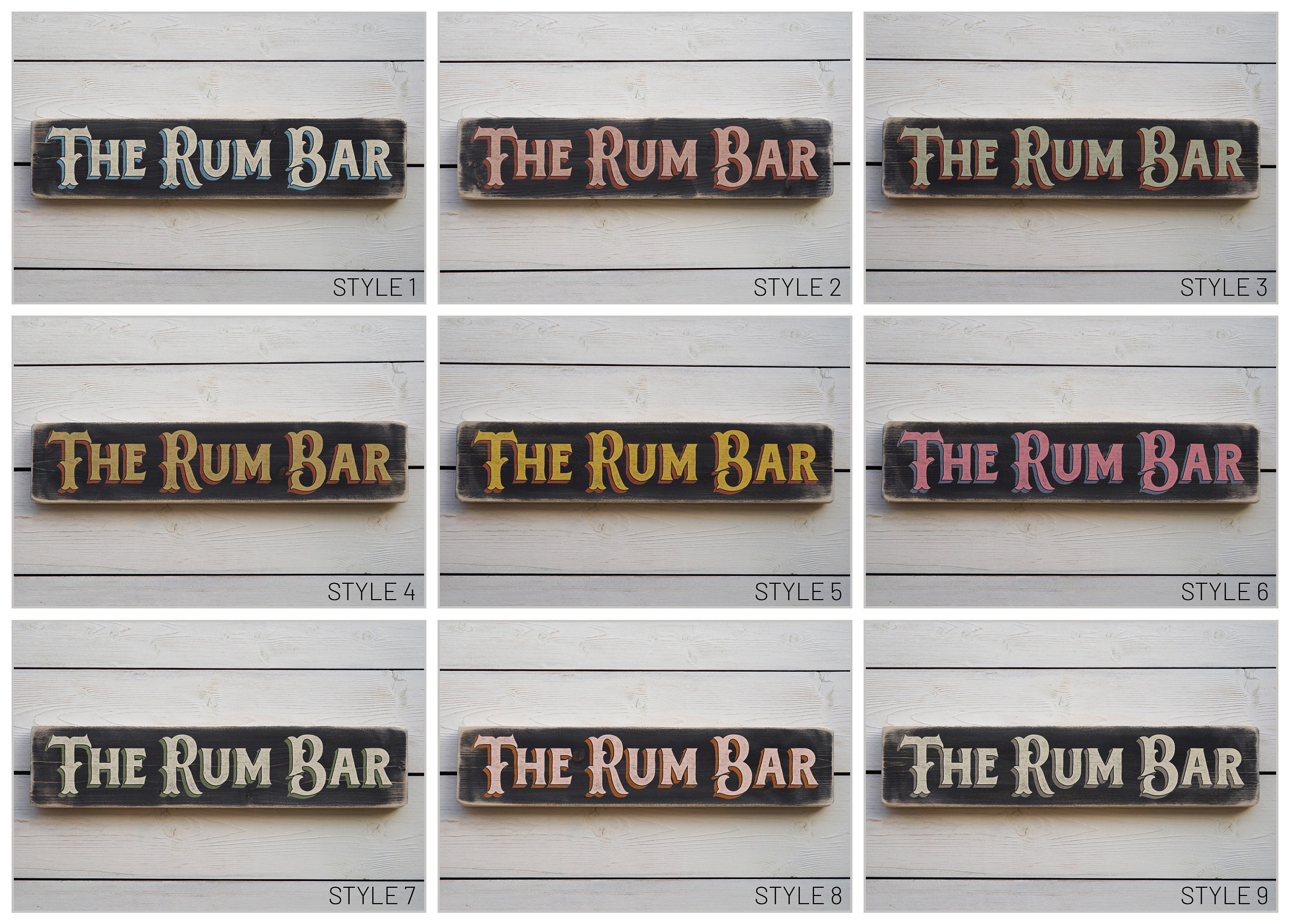 Two Rams Pub Sign THE RUM BAR - Vintage Style Wooden Sign. Handmade Retro Home Gift - Etsy UK