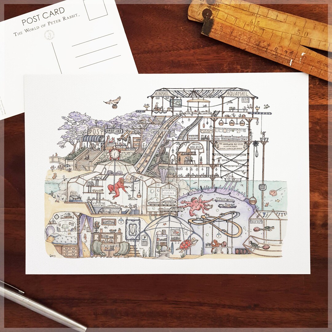 The Underwater Post Office ~ A4 Art Print From Original Ink ...
