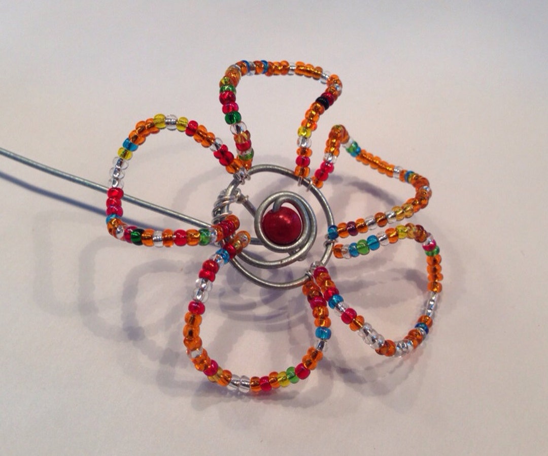 Beaded Wire Flower Beaded Wire Sculpture / Zimbabwean Art Etsy