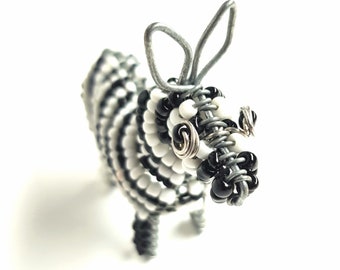 Zebra Africa, Beaded wire animal sculpture / Zimbabwean Art made in Scotland