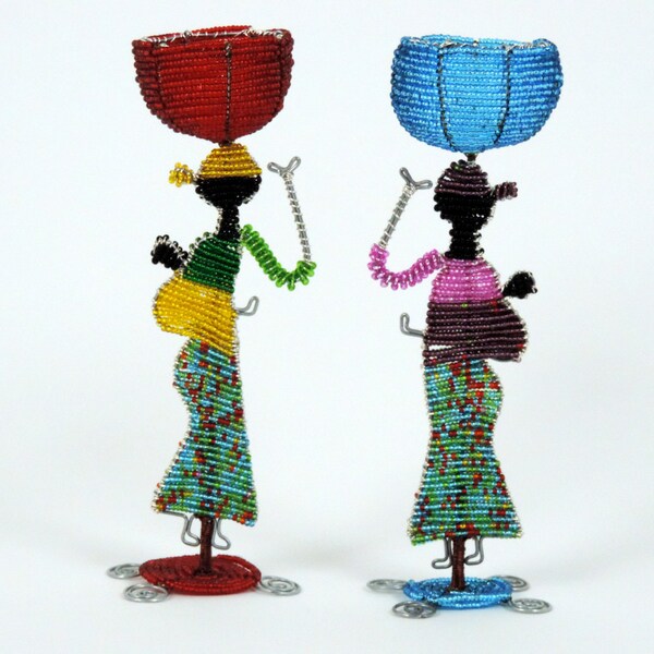 African Lady with basket / Zimbabwean Art made in Scotland