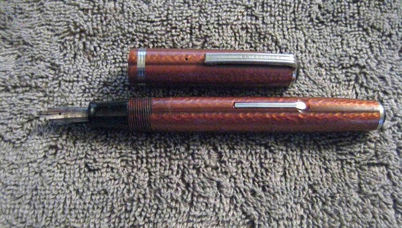 Bookkeeping Vintage Copper Colored Esterbrook \u201cJ\u201d Fountain Pen VG Condition Nib #1550 Firm EF
