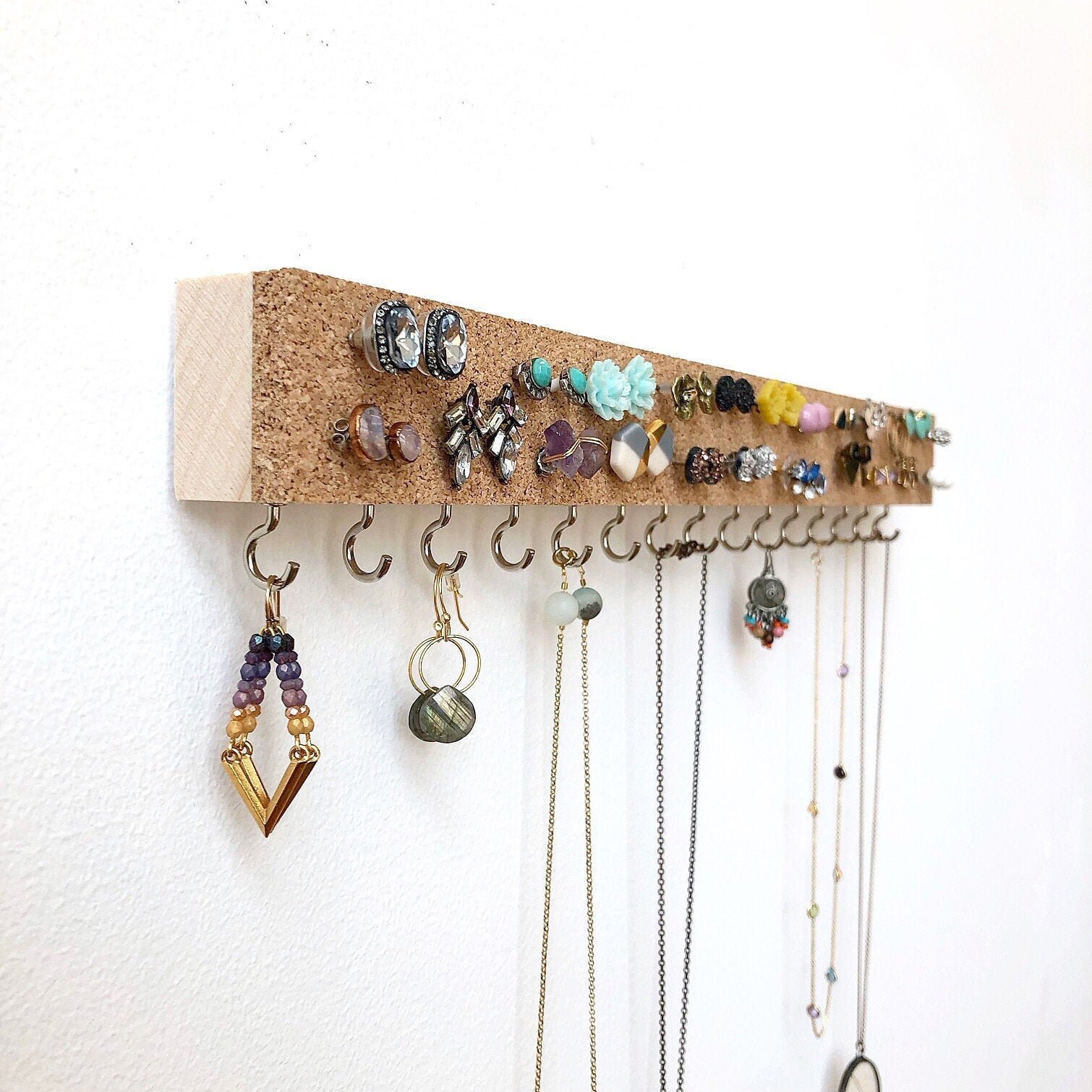 Jewelry Organizer Earring Holder Stud Earrings Cork Etsy