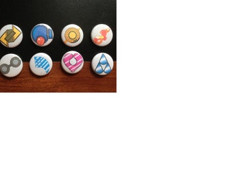 Pokemon Hoenn region badge set (magnets pictured)