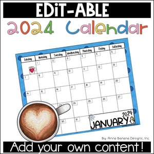 Editable Calendar 2025