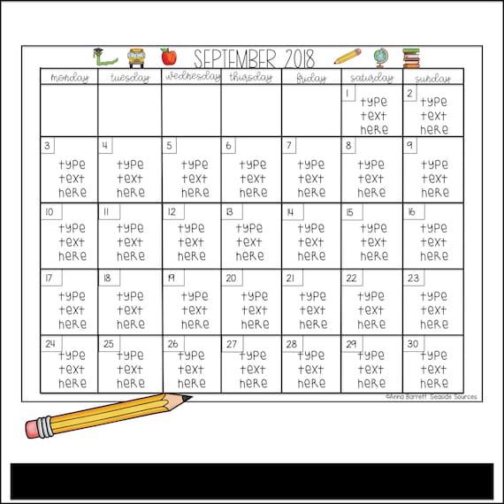 Editable Calendar 2023-2024, Calendar Printable, Calendar for Classroom, Calendar  Template, Preschool Calendar, Preschool Calendar Classroom - Etsy