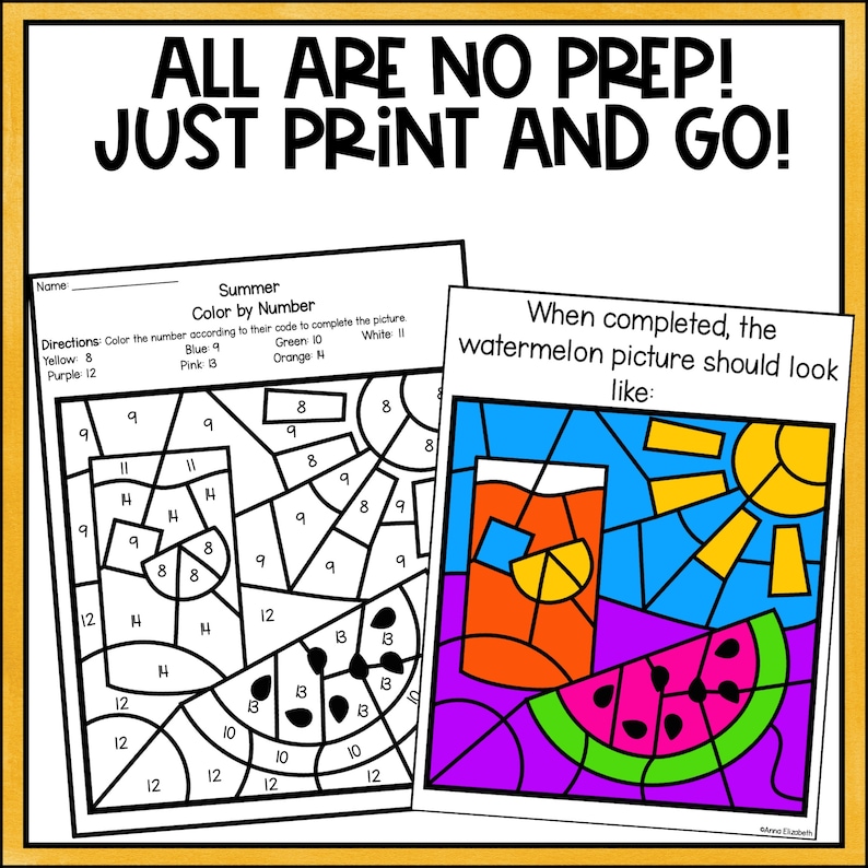 color by number summer color by number coloring color by