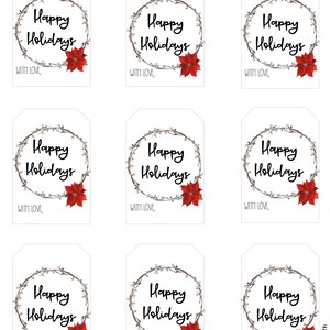 Happy Holiday Printable Gift Tags - Etsy