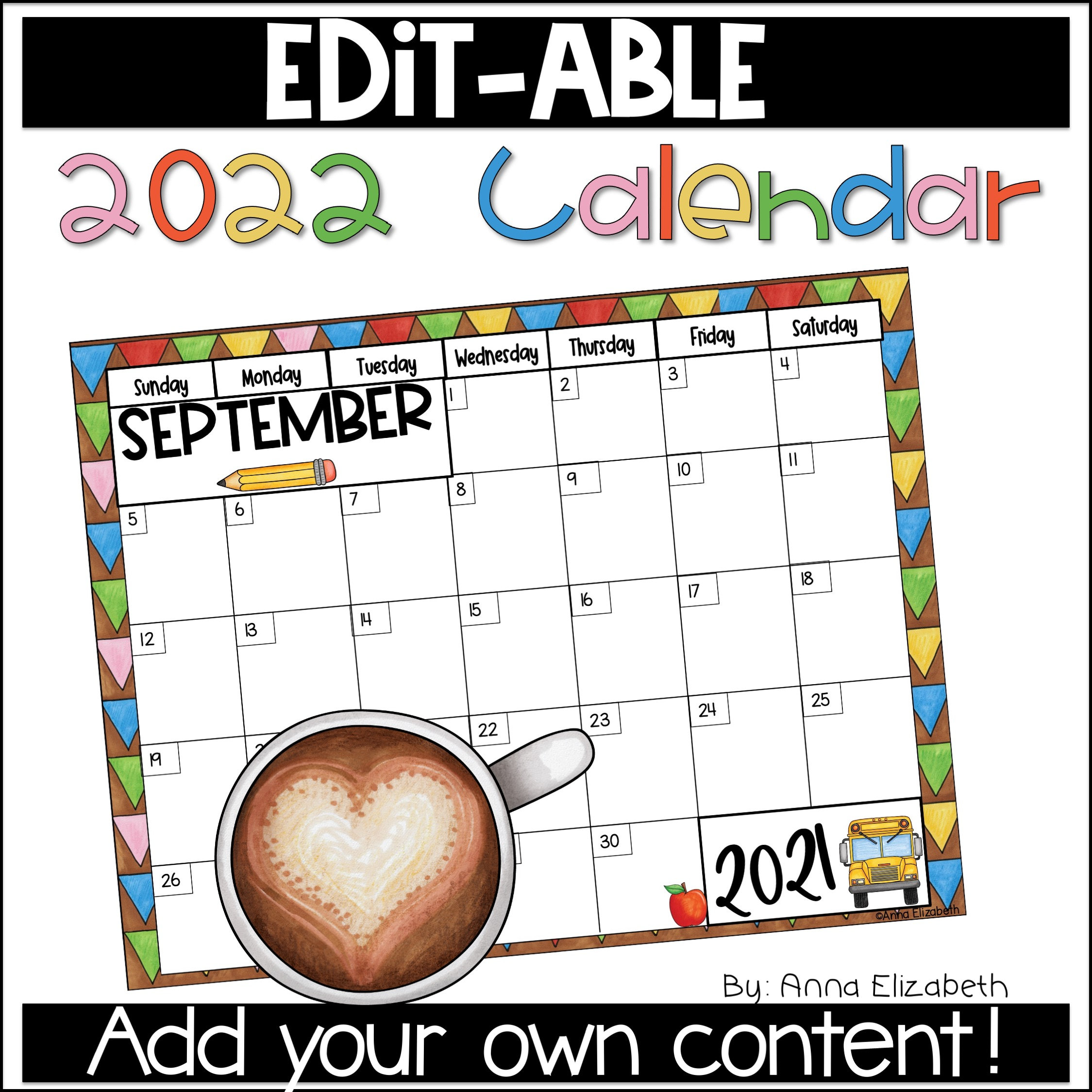 Writable Calendar 2022 Editable Calendar 2022 | Etsy