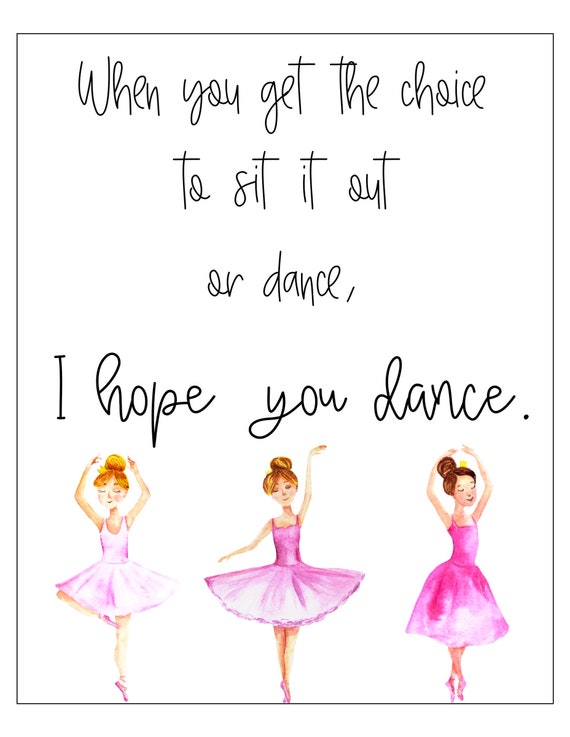 I hope you dance printable poster girl nursery decor | Etsy
