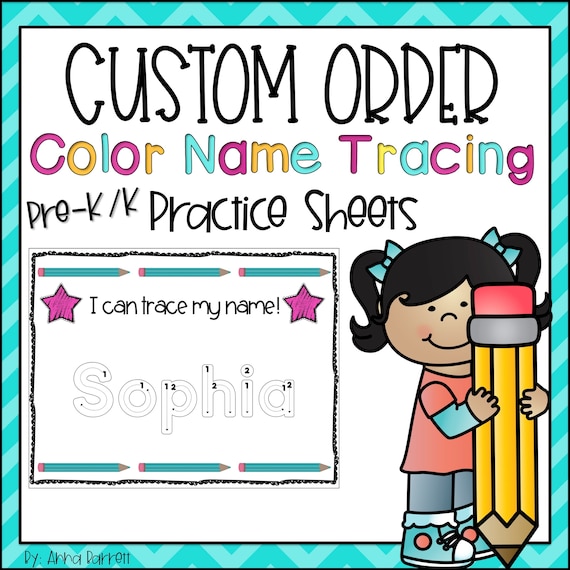 name tracing worksheet etsy