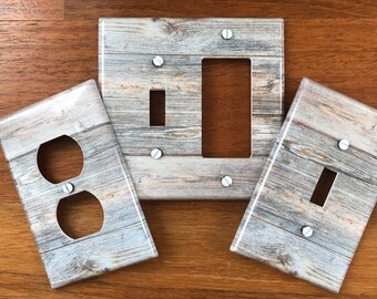 wood burned wood switch plate Teddy bear wood light switch cover