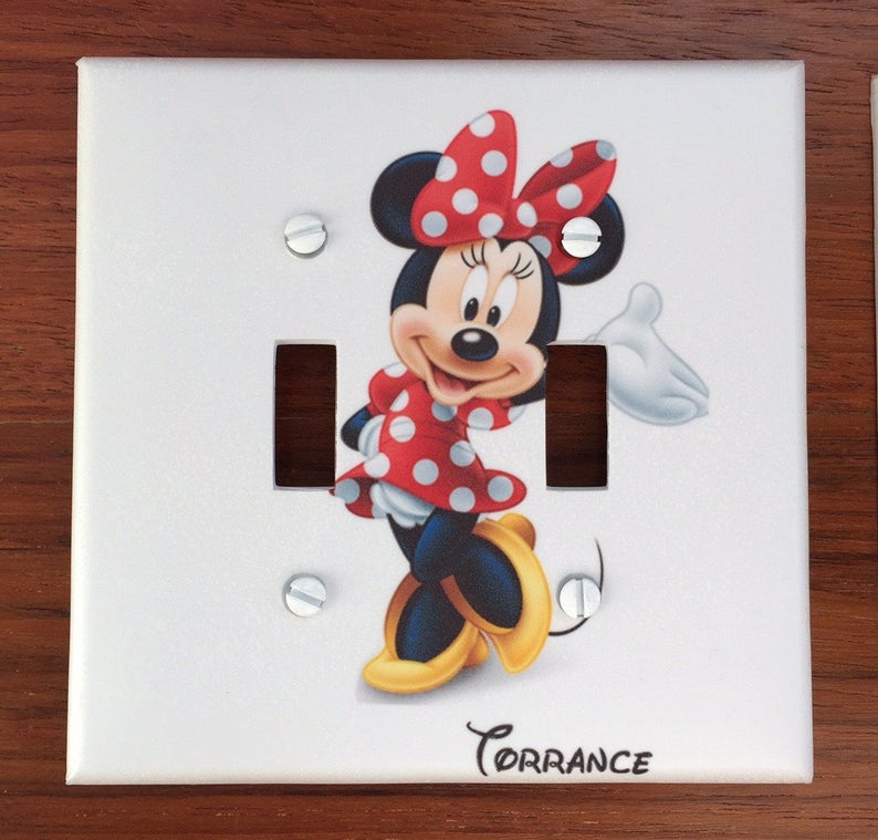 Minnie Mouse Light switch cover Personalized red polka dots Etsy