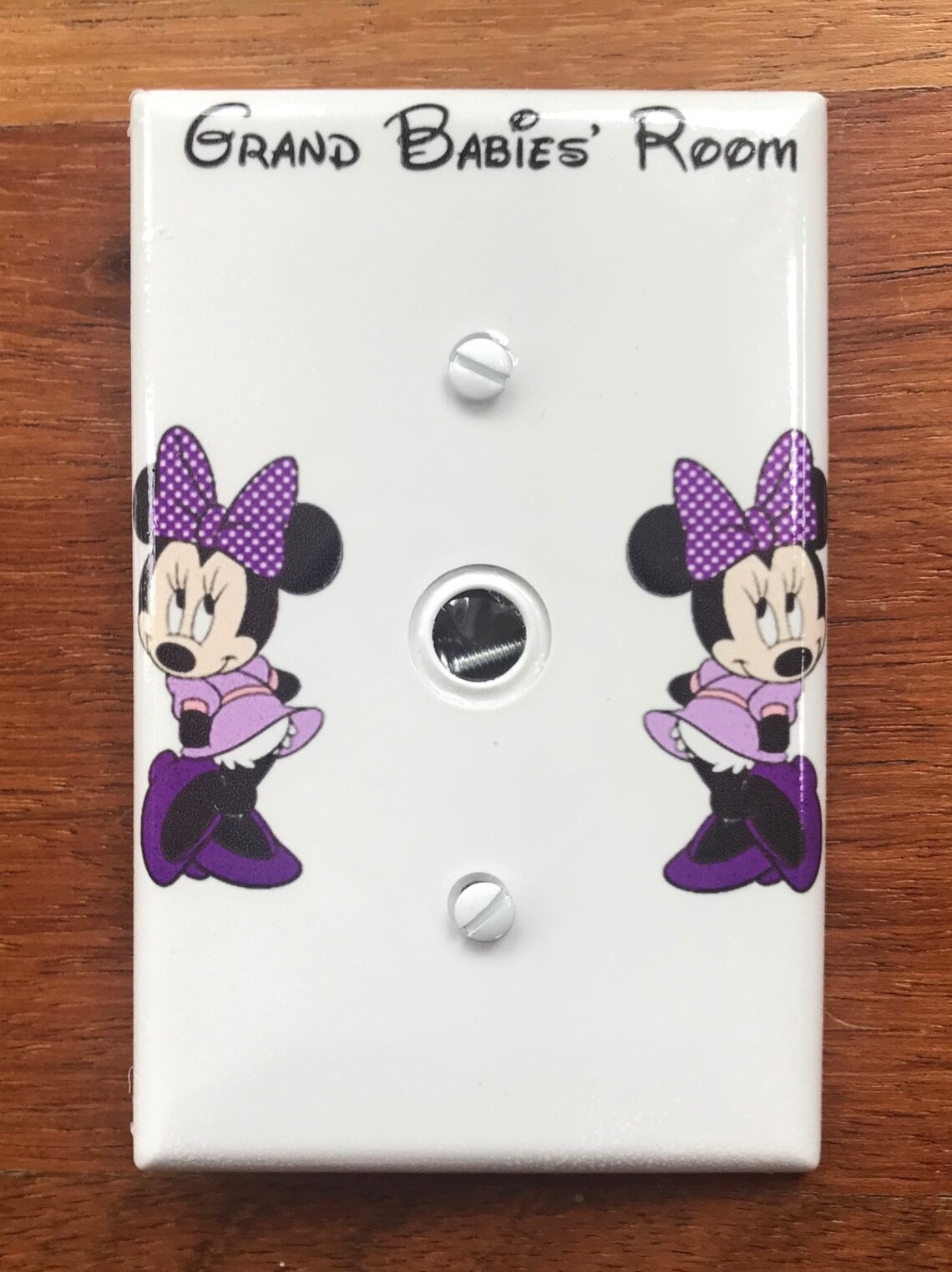 Minnie Mouse purple bow light switch cover // Personalized // Etsy