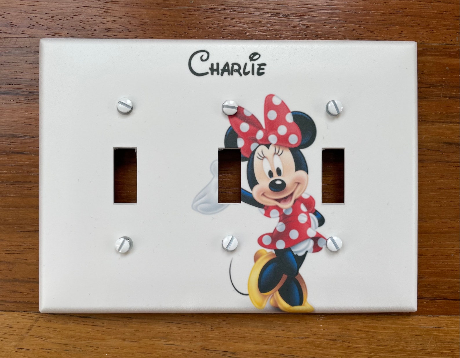 Minnie Mouse Light switch cover Personalized red polka dots Etsy