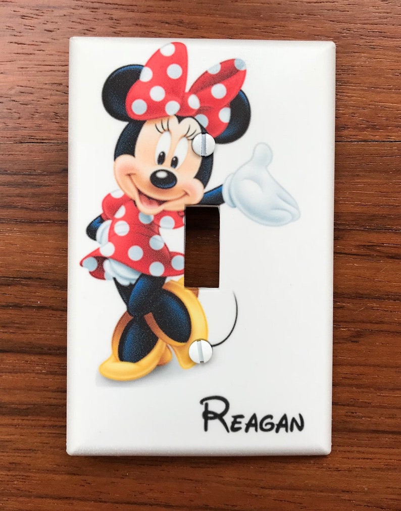 Minnie Mouse Light switch cover Personalized red polka dots Etsy