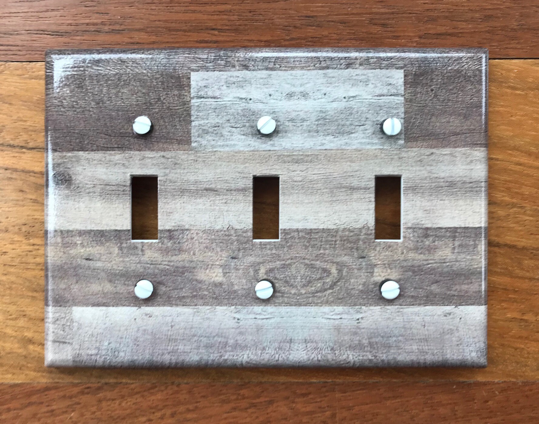Rustic grey Wood Light Switch Plate Cover Planks// gray faux Etsy