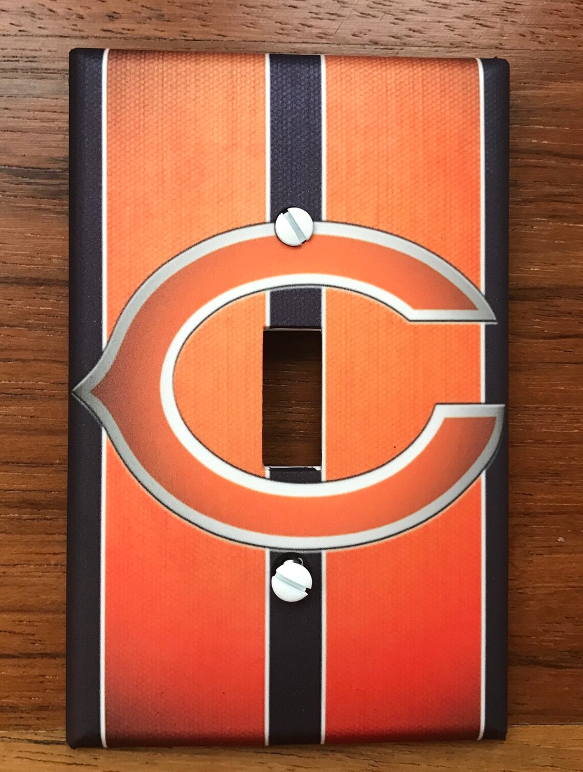 Chicago Bears light switch plate cover Bears fan man cave FAST Etsy