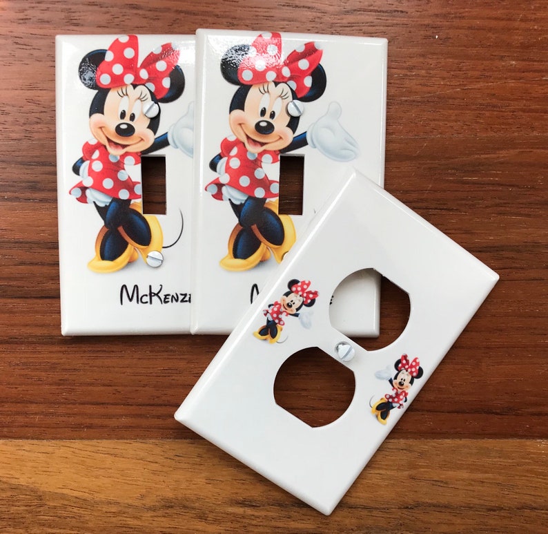 Minnie Mouse Light switch cover Personalized red polka dots Etsy