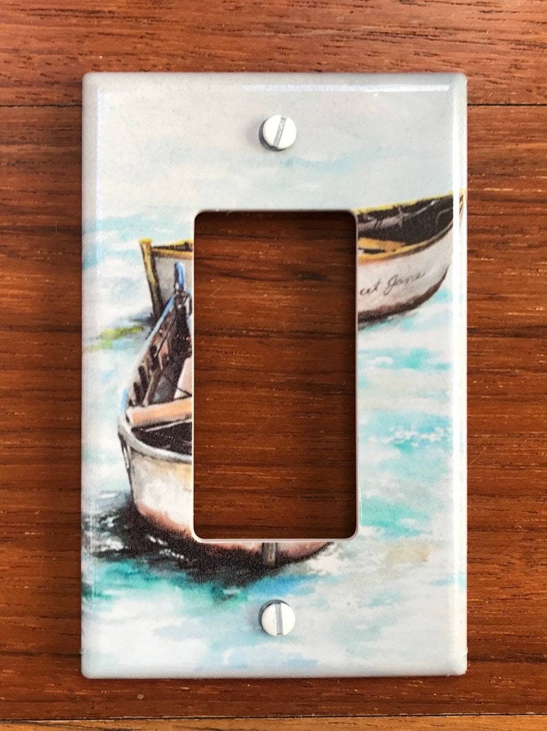 Nautical boat light switch plate cover // rustic boat Etsy
