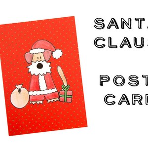 Weihnachten Weihnachtsmann Hund Postkarte Karte Airedale Irish Welsh Lakeland Fox Terrier