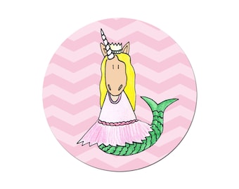 Girly Overkill Unicorn Princess Mermaid Horse Ballerina Fridge Magnet Gift Ideas Girls Kids Pink Funny - 38 mm / 1.5 inches by Hallo Molly