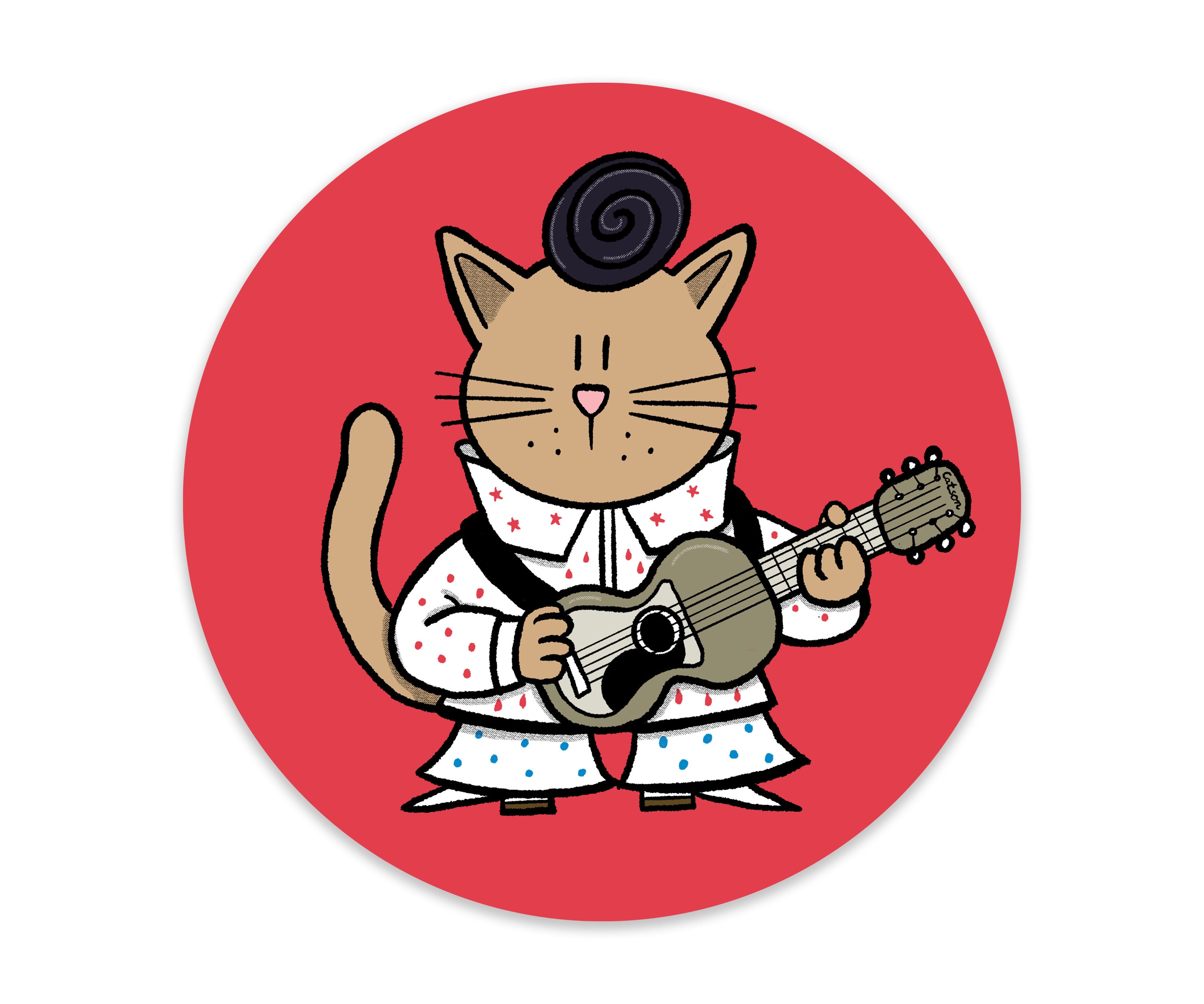 Elvis Cat Elvis Presley Cat Rock'n'roll Music Fifties Rock Icon Funny Cute Fridge ...