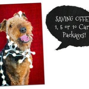 Weihnachtskarte Karte Grußkarte Weihnachten Airedale Welsh Irish Lakeland Terrier Hund witzig lustig