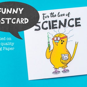 Lustige Postkarte - For the Love of Science - Quadratische Karte