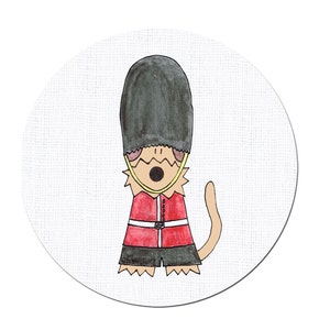 Beefeater London England Airedale Welsh Terrier Funny Pinback button badge English Icon Whimsical Gift Idea Fan Fridge Magnet Bottle Opener