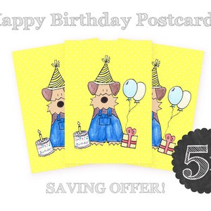 Geburtstag Kindergeburtstag Postkarte Einladungskarte Hund witzig Kinder