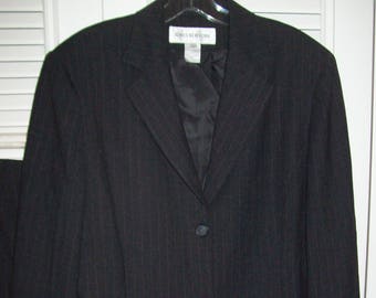 Suit 12, Tunic Pantsuit, Pinstriped Career Jones New York Understated Elegant Vintage Find  see details