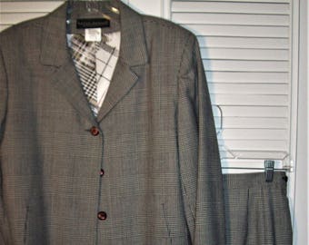 Suit 10, Glen Plaid Harve Benard Skirt Suit. Career Vintage At Its Best, - see details