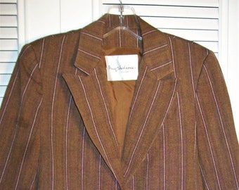DANA Buchman Petite Jacket Brown Wool Blazer Size 8 Coat - Etsy