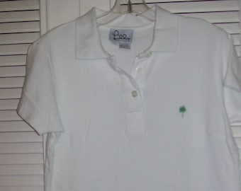 Lilly Pulitzer White Cotton Polo  Tee Shirt PERFECT   Size Small see details