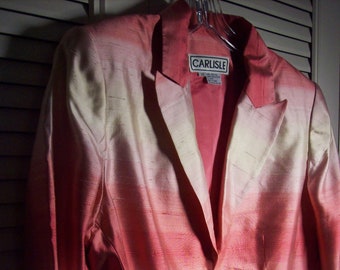 Jacket 12, Blazer 12, CARLISLE Pure Silk Jacket! Pink Sugar and Cream Blended! Five Star Find !