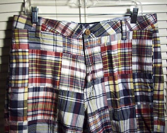 Shorts, Men's Patchwork Shorts, 36, Authentic Indian  Madras By The New Ivy Brand!  - see details