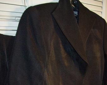 Suit 4, Skirt Suit 4, Ellen Tracy Black Silk Faille Shorter Suit.  FIVE STAR Suit!  - see details