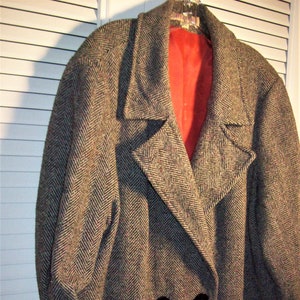 Jacket 1X Plus SALE Wool Herringbone Double Breasted Tweed - Etsy