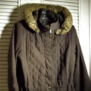 Parka, Medium, Quilted Long Parka, Removable Hood, Snaps, Zips, Pockets, Drawstring Inside, A Warmy Coat by Donnybrooke - see details