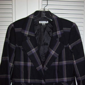 Jacket 8, Pendleton 100% Wool Plaid Black Jacket, JUST REDUCED Vintage Great Career/Casual Jacket, see details image 1