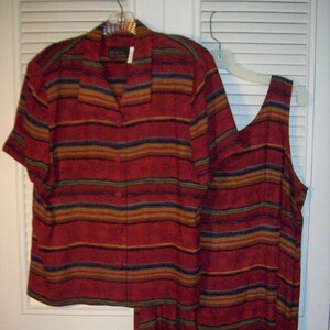 Vintage Dress 16,  Shift, Sheath,  Long Deck/Patio/Resort Dress and Jacket, Rayon , Long and Loose Dress, see details